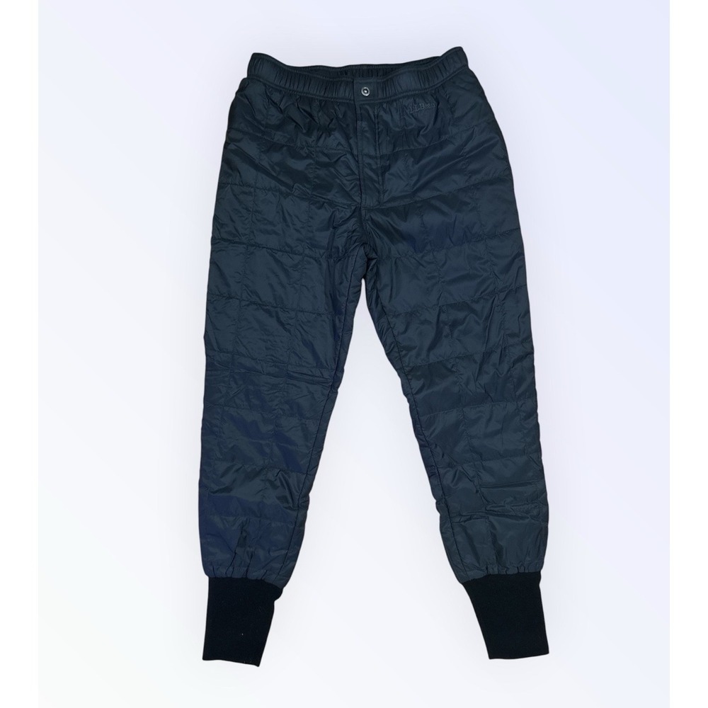 LL Bean Pants Mens MEDIUM BLACK Insulated Quilted Primaloft Stow Hiking Outdoors